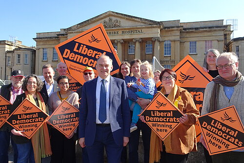The Reading Liberal Democrats with party leader, Sir Ed Davey MP