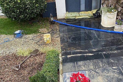 Raw sewage water reaching a house in Faringdon, Oxfordshire